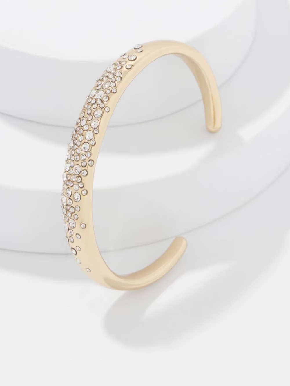 WHBM Dusted Pavé Cuff Bracelet Gold Tone NWOT